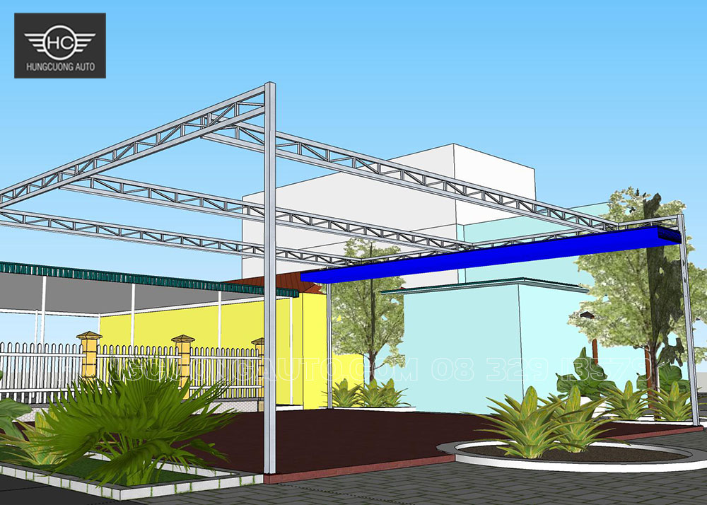 Bản vẽ mái xếp bạt ké 13m x 11.6m Bản vẽ mái xếp bạt ké 13m x 11.6m