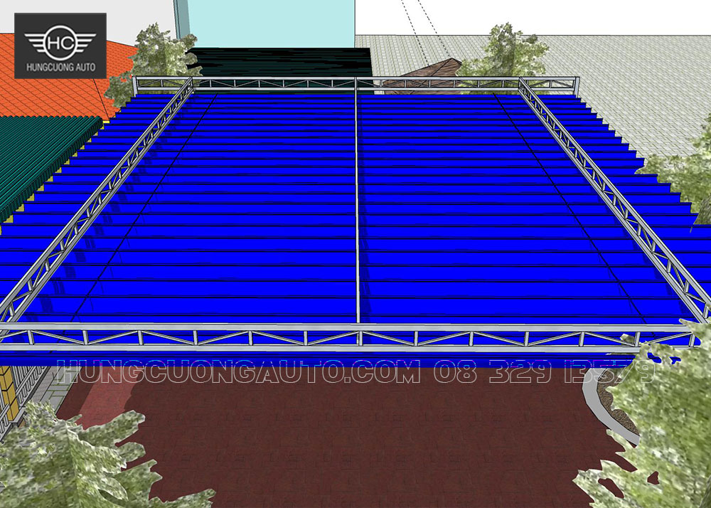 Bản vẽ mái xếp bạt ké 13m x 11.6m Bản vẽ mái xếp bạt ké 13m x 11.6m