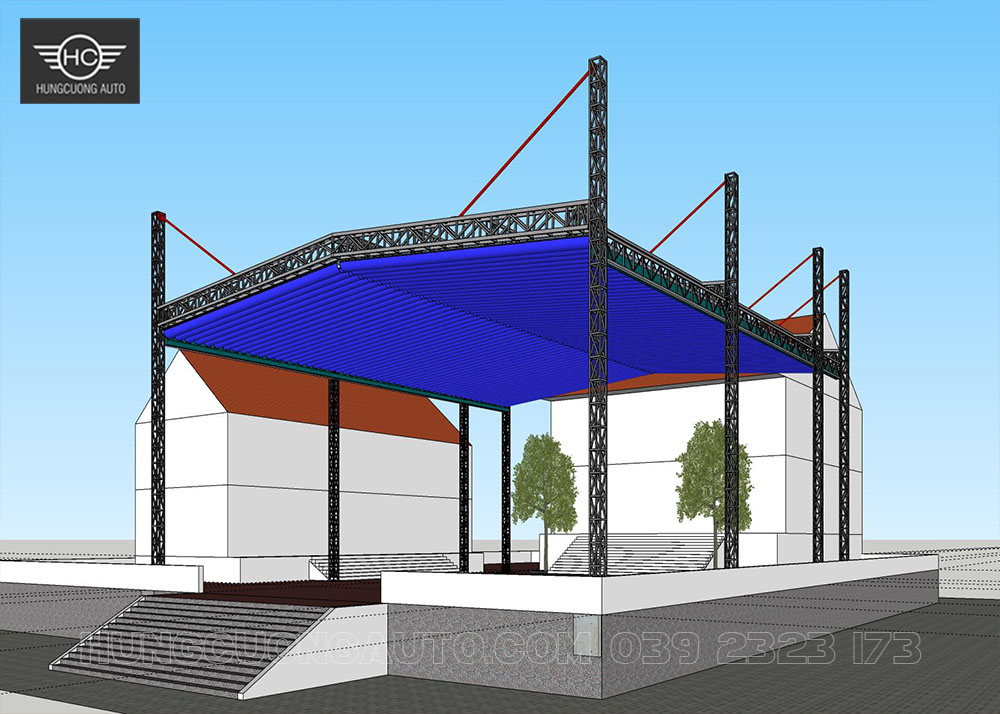 Mái xếp di động chữ A, vượt nhịp 23.5x26.3m Mái xếp di động chữ A, vượt nhịp 23.5x26.3m