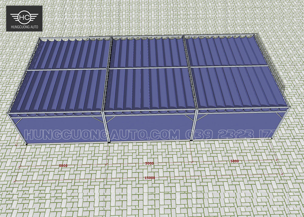 Bản vẽ nhà bạt xếp di động 7mx15m Bản vẽ nhà bạt xếp di động 7mx15m