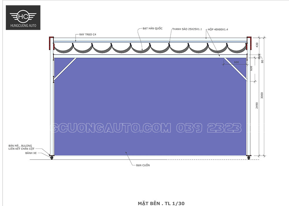 Bản vẽ nhà bạt xếp di động 7mx15m Bản vẽ nhà bạt xếp di động 7mx15m