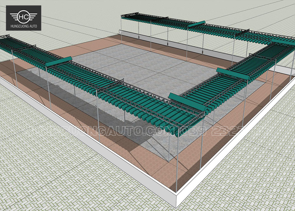 Mái-xếp-di-động-cho-nhà-xưởng-hình-chữ- U