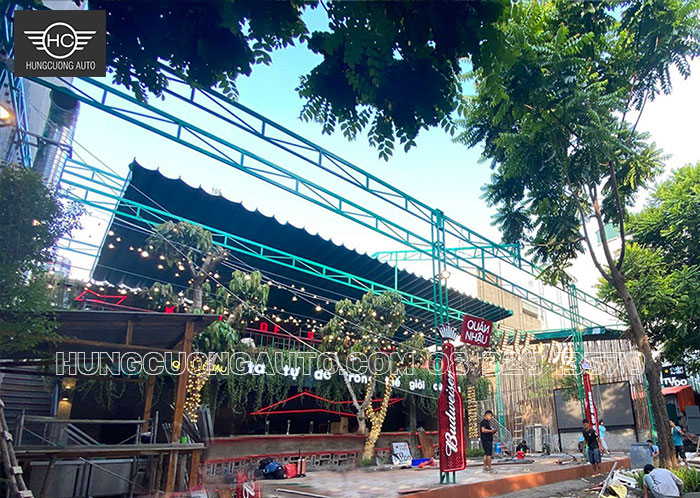 Thi công mái che xếp quán nhậu đẹp nhất Hà Nội Thi công mái che xếp quán nhậu đẹp nhất Hà Nội