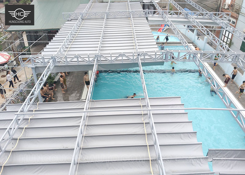 Mái bạt xếp bể bởi đẹp Mái bạt xếp bể bởi đẹp