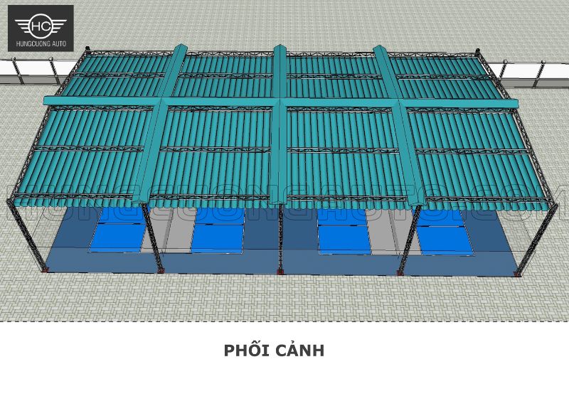 Mái bạt xếp di động sân pickleball 36.5x14.9